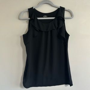 Loft Black Ruffle Blouse